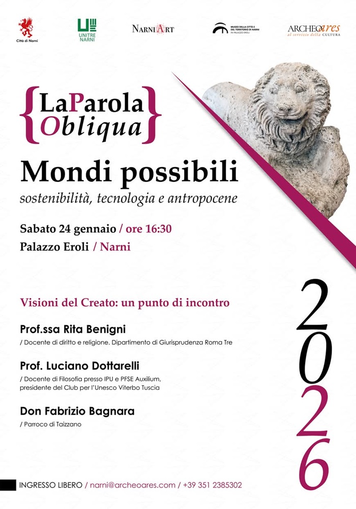 immagine notizia (ptn) Narni, “La Parola Obliqua”: sabato prossimo focus sulla visione del Creato